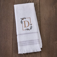 Everyday Monogram “D” 2-Piece Cotton Hand Towel Set, White
