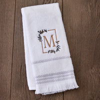 Everyday Monogram “M” 2-Piece Cotton Hand Towel Set, White