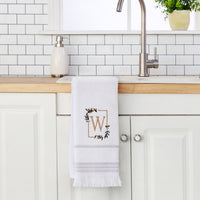 Everyday Monogram “W" 2-Piece Cotton Hand Towel Set, White
