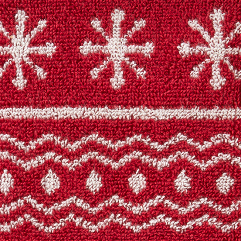 Fair Isle Jacquard 2-Piece Hand Towel Set, Red/White