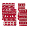 Fair Isle 4pc Bath & Hand Towel Set, Red
