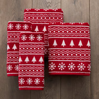Fair Isle 4pc Bath & Hand Towel Set, Red