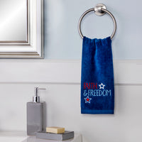Faith & Freedom 2-Piece Hand Towel Set, Navy