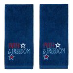 Faith & Freedom 2-Piece Hand Towel Set, Navy