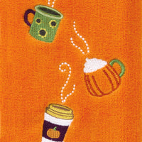 Fall Drinks 2-Piece Hand Towel Set, Orange