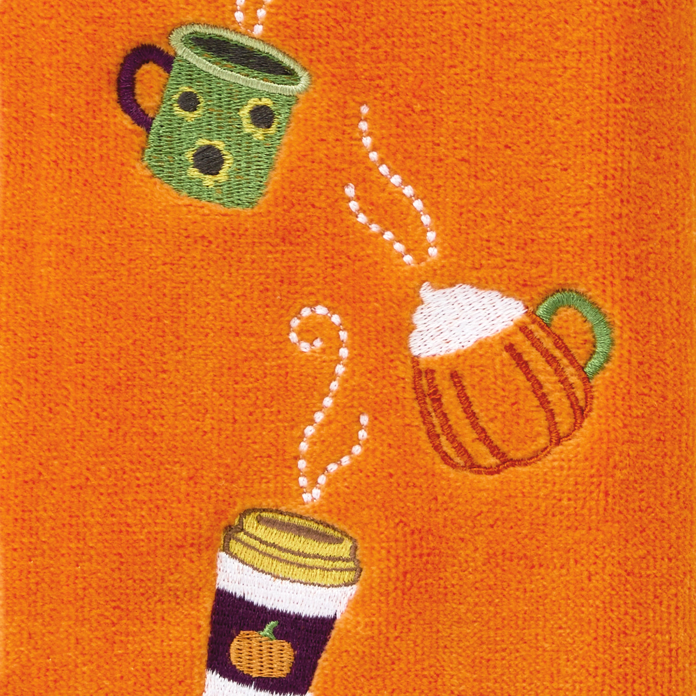 Fall Drinks 2-Piece Hand Towel Set, Orange