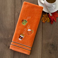 Fall Drinks 2-Piece Hand Towel Set, Orange