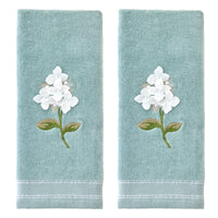 Farm Hydrangea 2-Piece Hand Towel Set, Seafoam