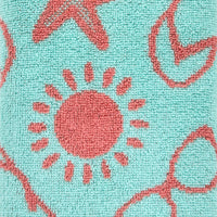 Flip Flop Pop Reversible Jacquard 2-Piece Hand Towel Set, Aqua