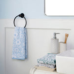Floral Jacquard 2-Piece Hand Towel Set, Sky Blue