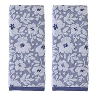 Floral Jacquard 2-Piece Hand Towel Set, Twilight