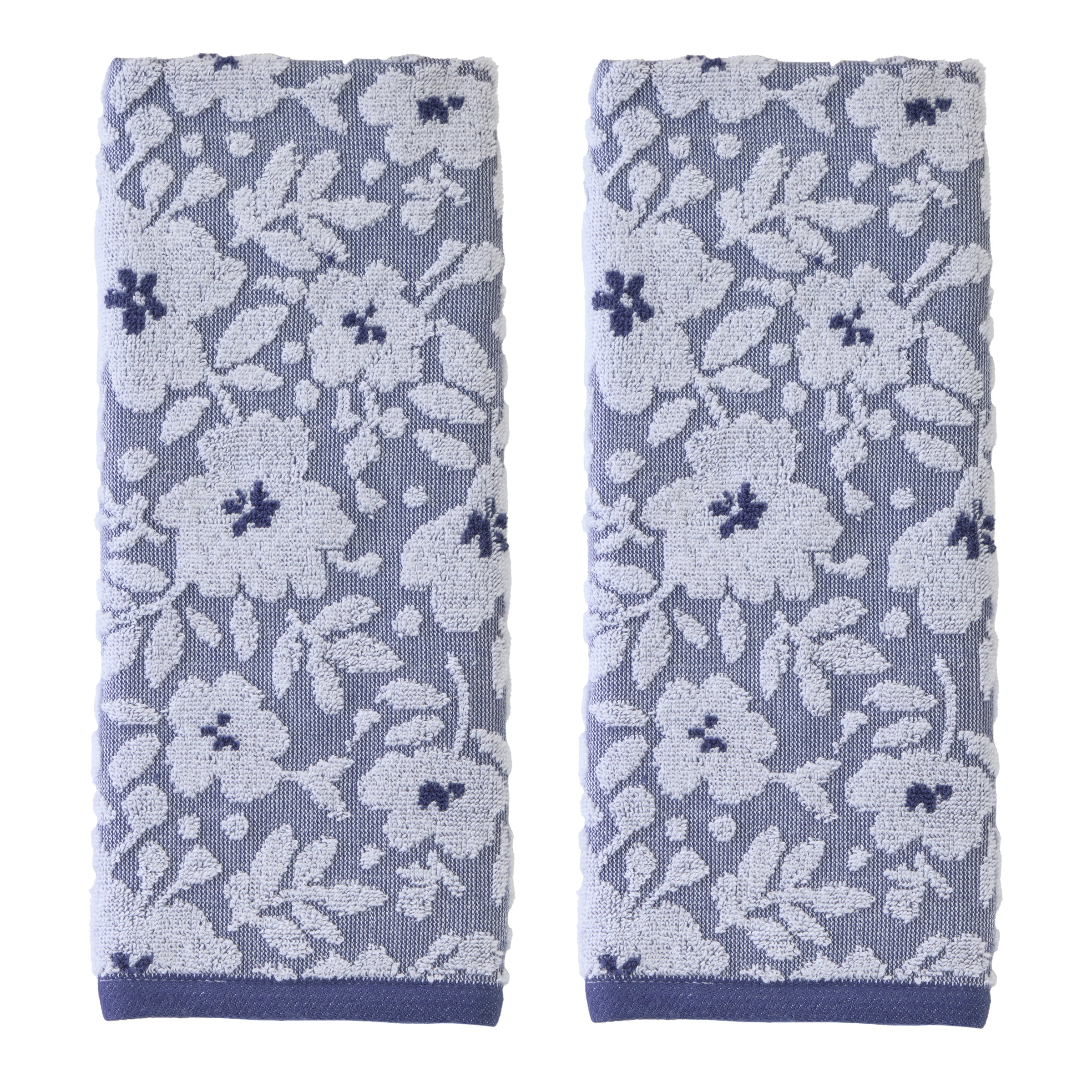 Floral Jacquard 2-Piece Hand Towel Set, Twilight