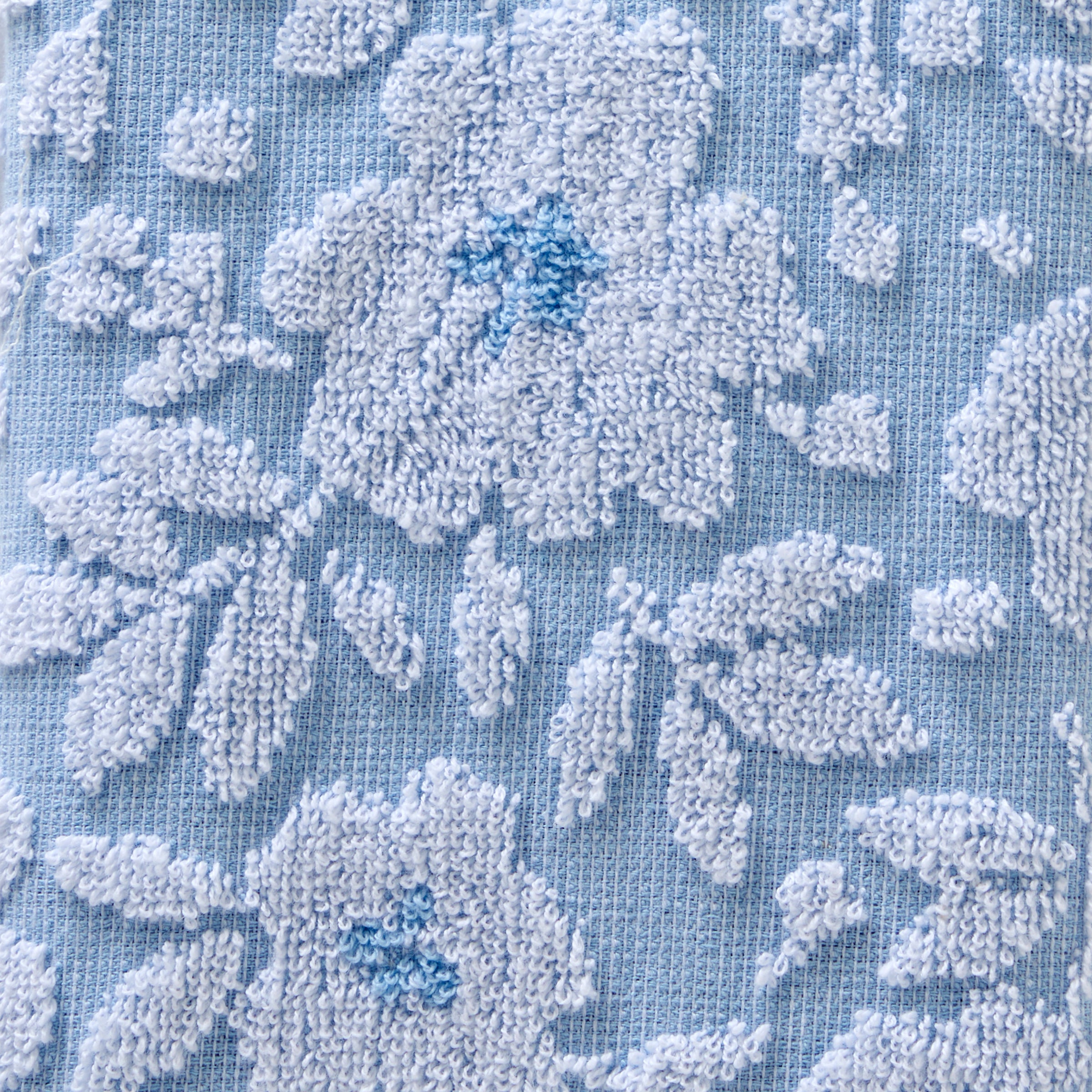 Floral Jacquard 2-Piece Hand Towel Set, Sky Blue