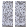 Floral Jacquard 2-Piece Hand Towel Set, Gray