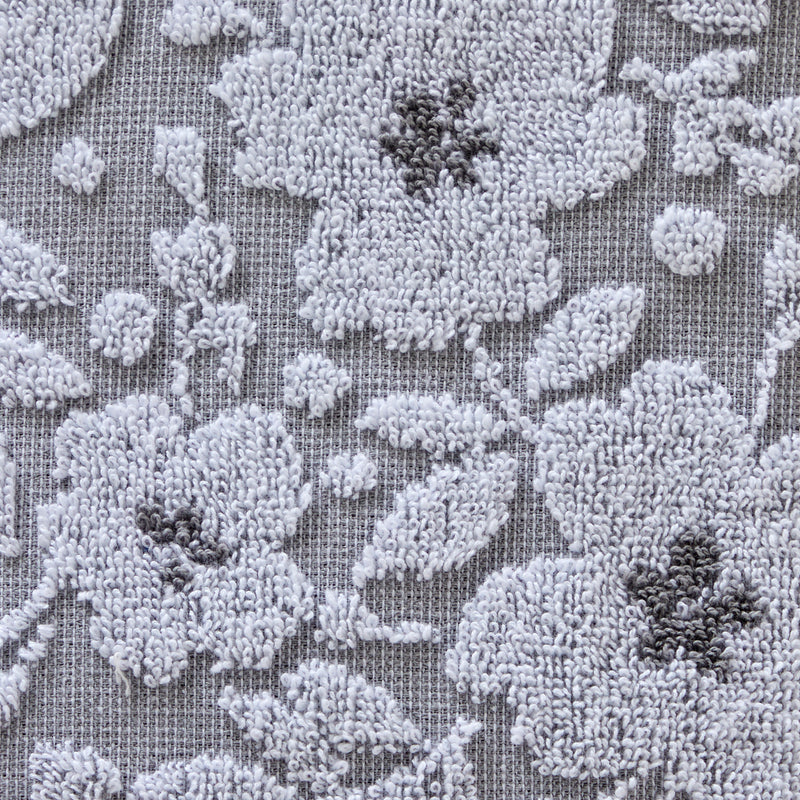 Floral Jacquard 2-Piece Hand Towel Set, Gray