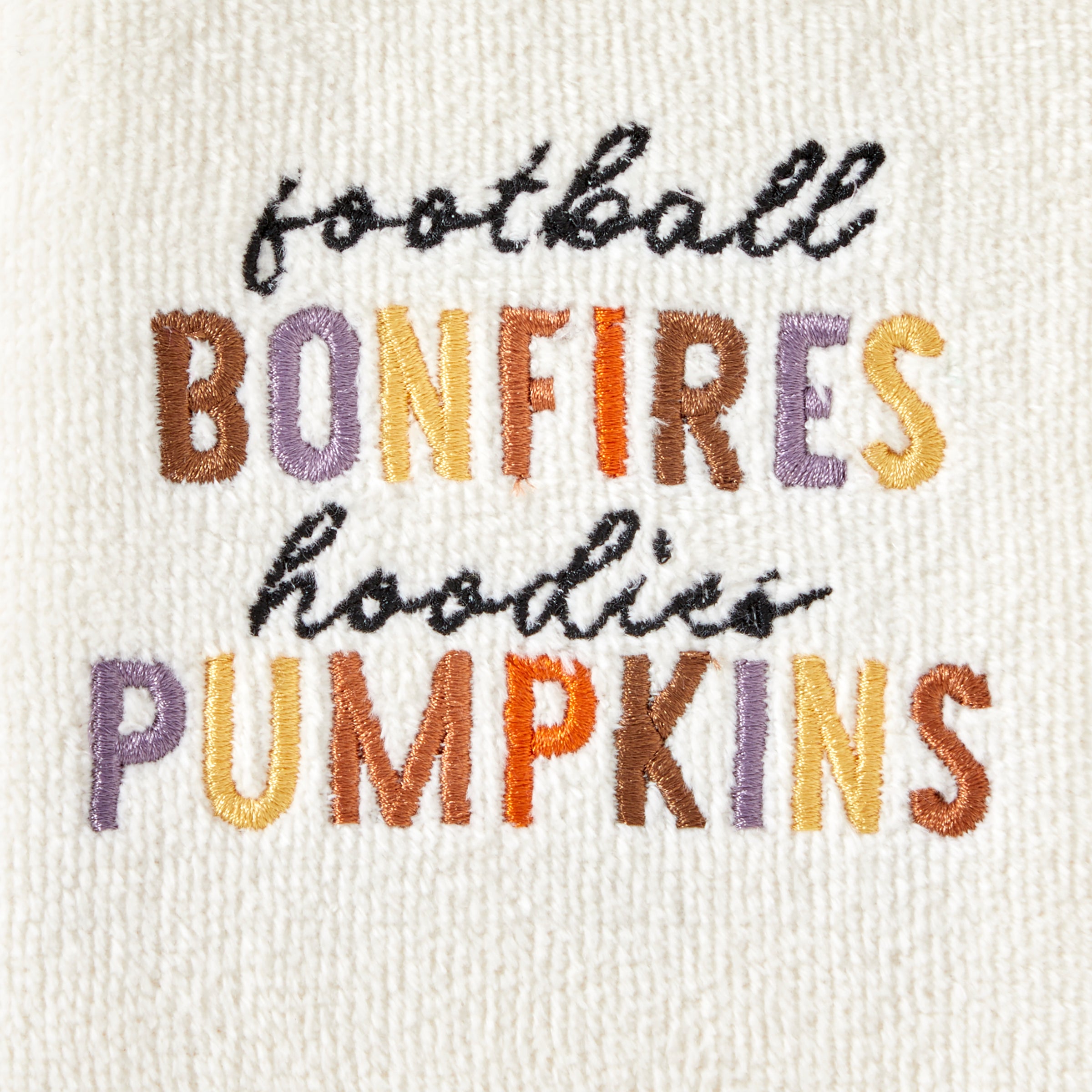Football Bonfires Hoodies Pumpkins 2-Piece Hand Towel Set, Natural