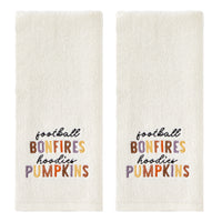Football Bonfires Hoodies Pumpkins 2-Piece Hand Towel Set, Natural