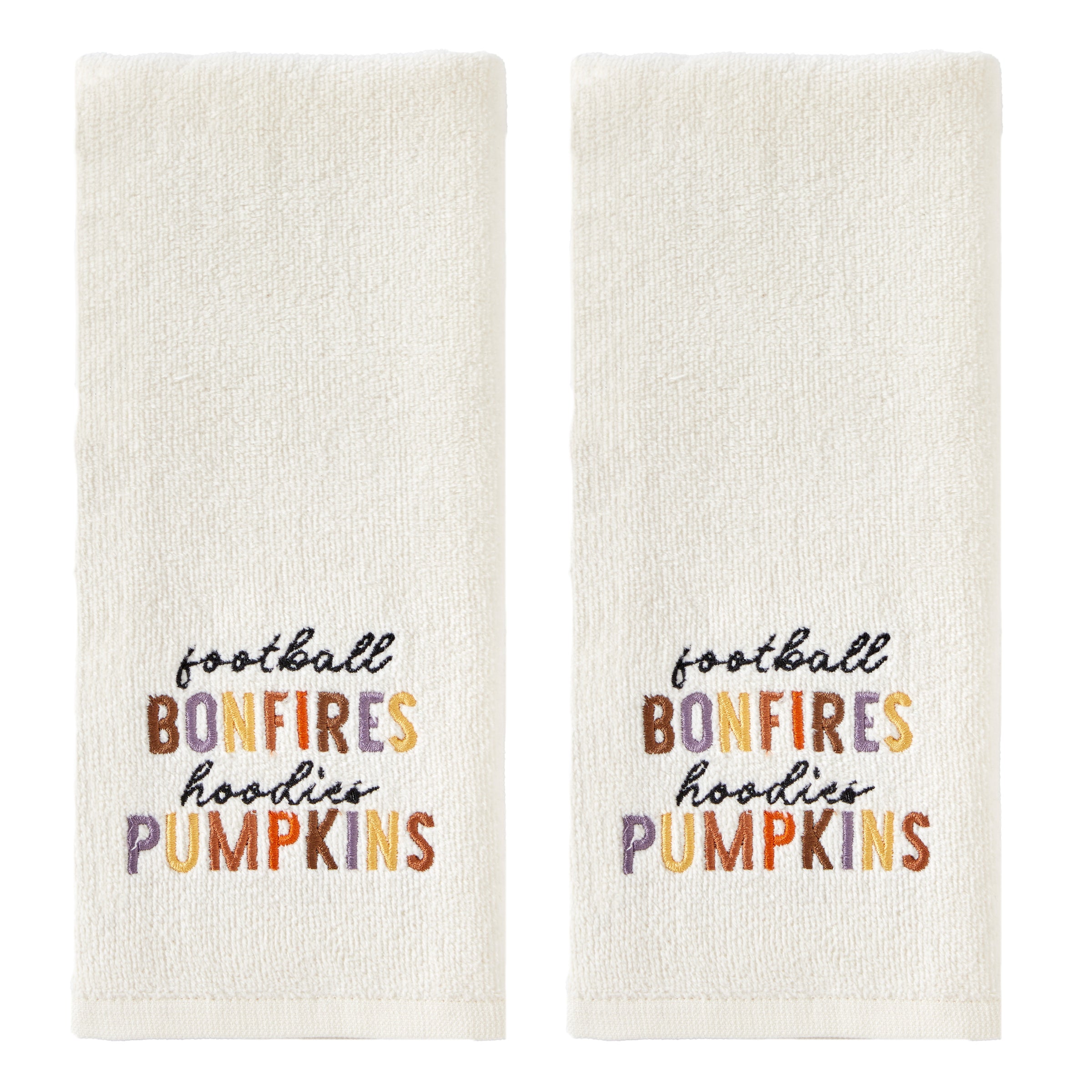 Football Bonfires Hoodies Pumpkins 2-Piece Hand Towel Set, Natural