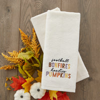Football Bonfires Hoodies Pumpkins 2-Piece Hand Towel Set, Natural
