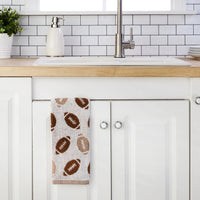 Football Jacquard 2-Piece Hand Towel Set, Brown