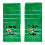 Football Is My Favorite Season 2-Piece Hand Towel Set, Green