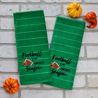 Football Is My Favorite Season 2-Piece Hand Towel Set, Green