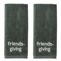 Friendsgiving 2-Piece Hand Towel Set, Green