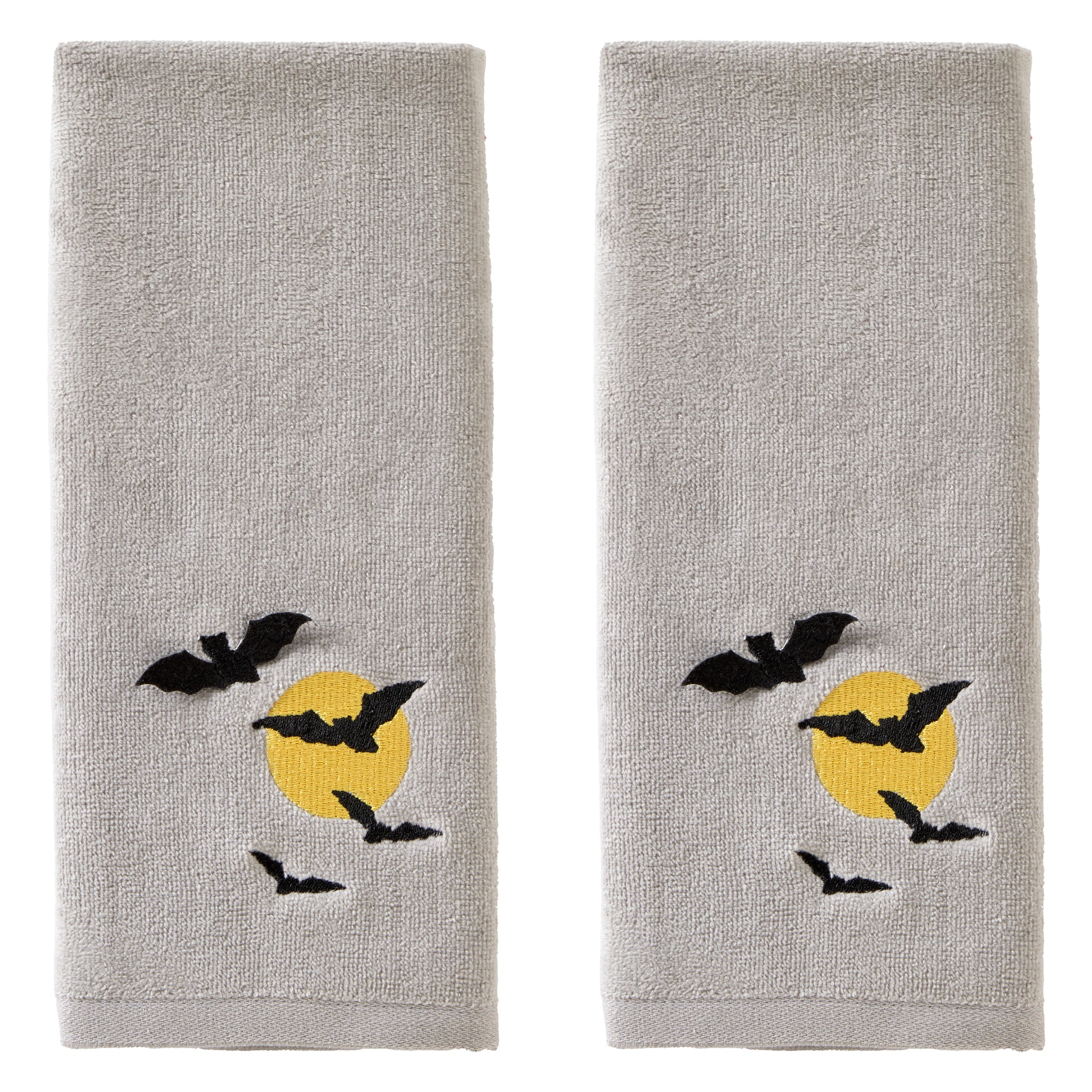 Full Moon Flight 2-Piece Hand Towel Set, Gray