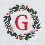 Wreath Monogram “G" 2-Piece Hand Towel Set, White