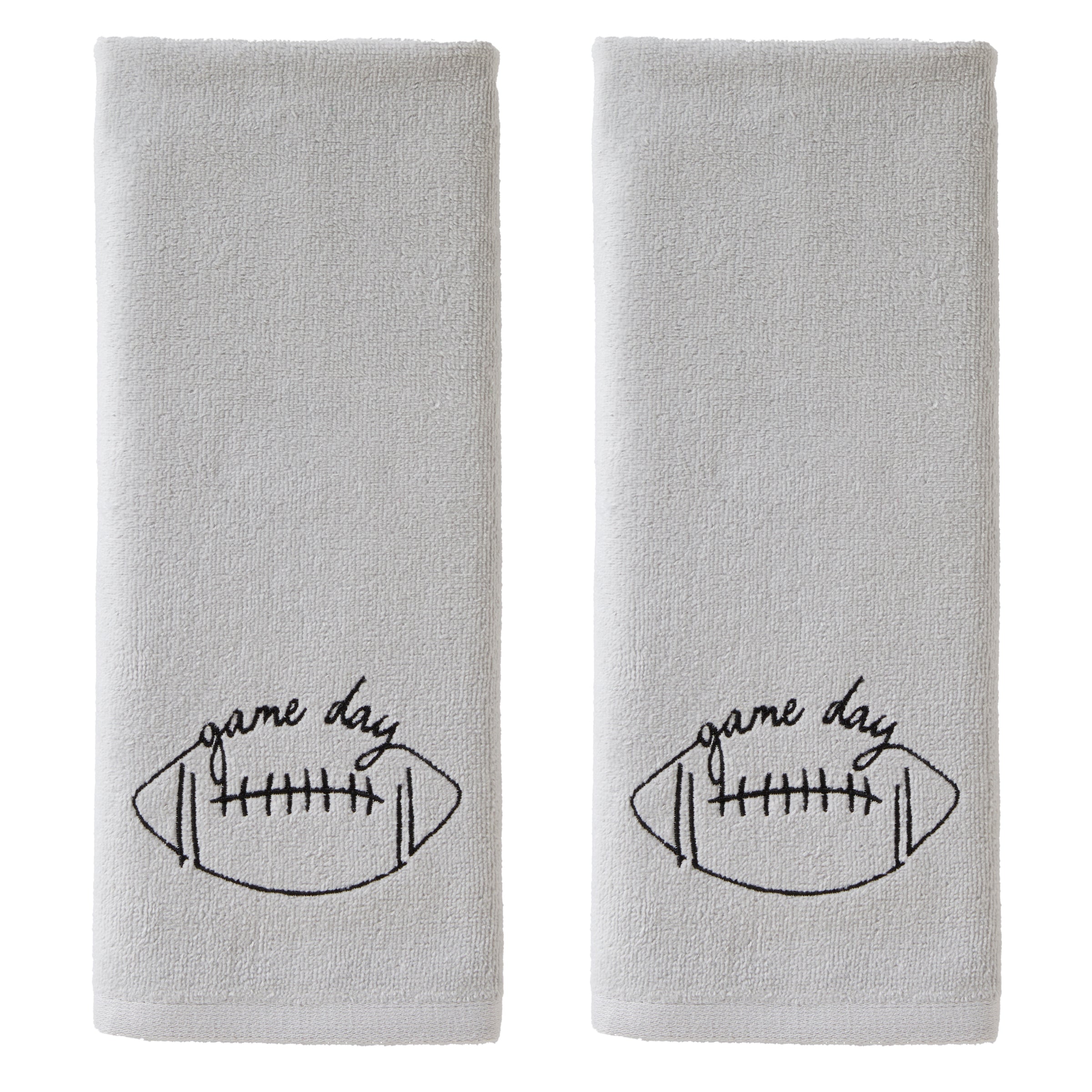 Game Day 2-Piece Hand Towel Set, Gray