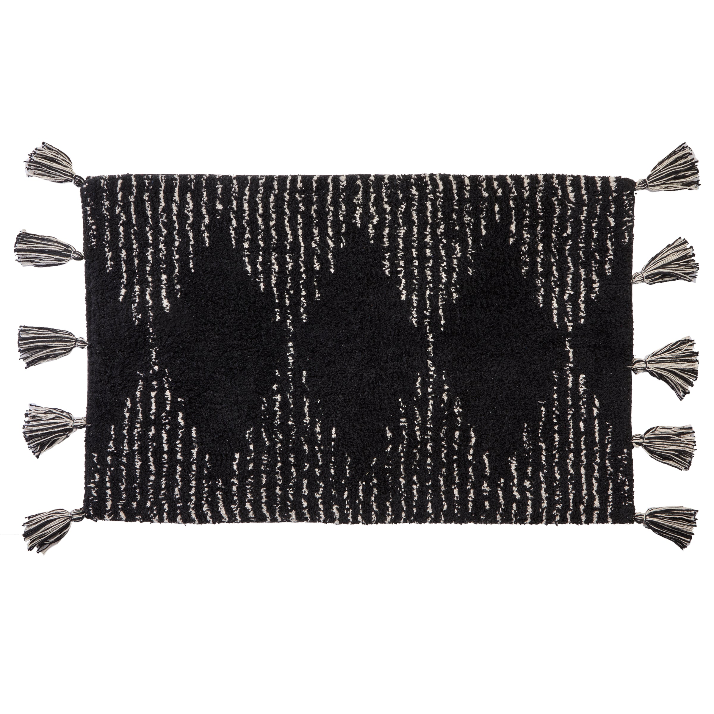 Geo Diamond Tufted Rug, Black