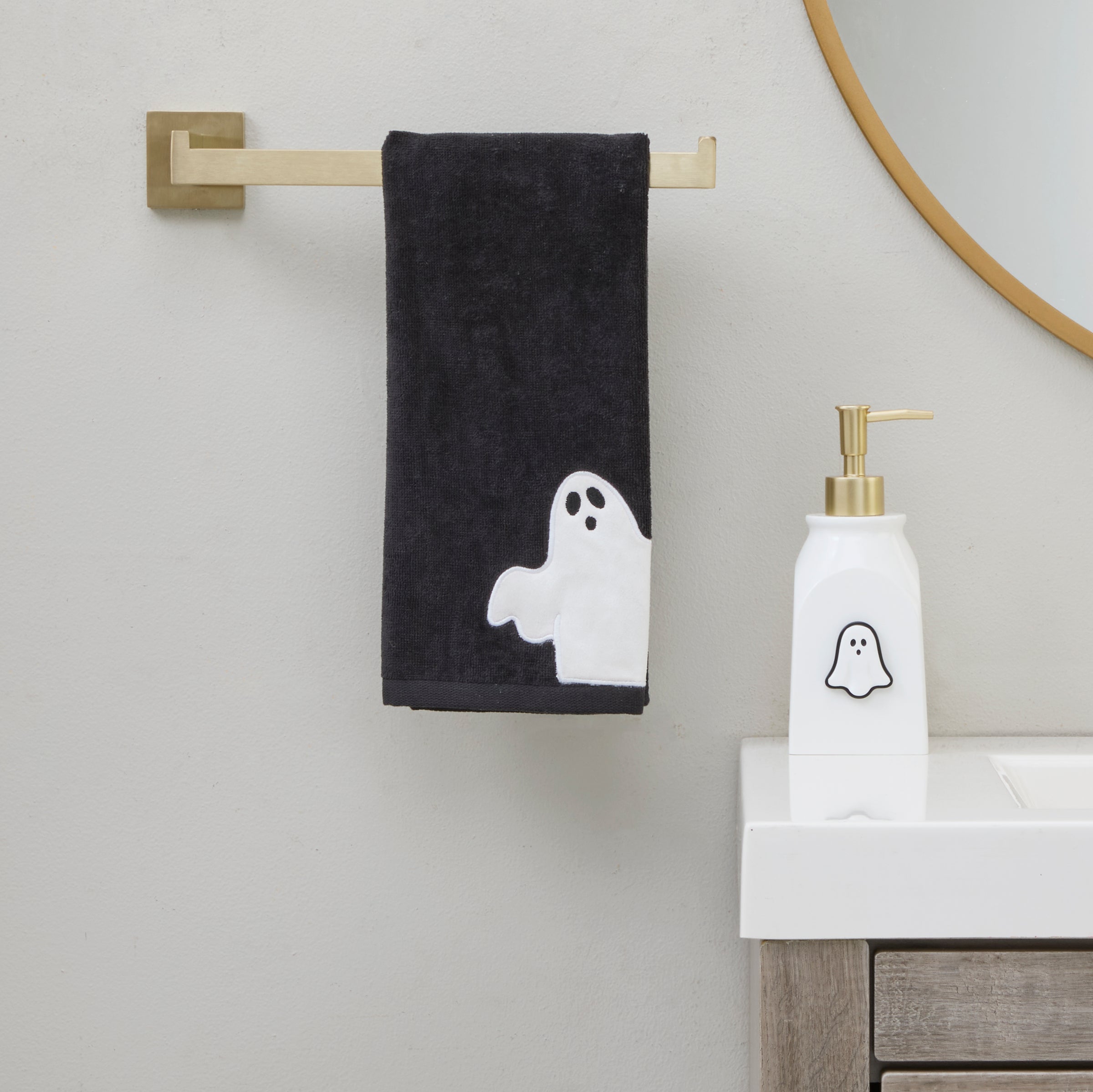 Ghost 2-Piece Hand Towel Set, Black