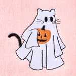 Ghost Cat Towel 2-Piece Hand Towel Set, Pink