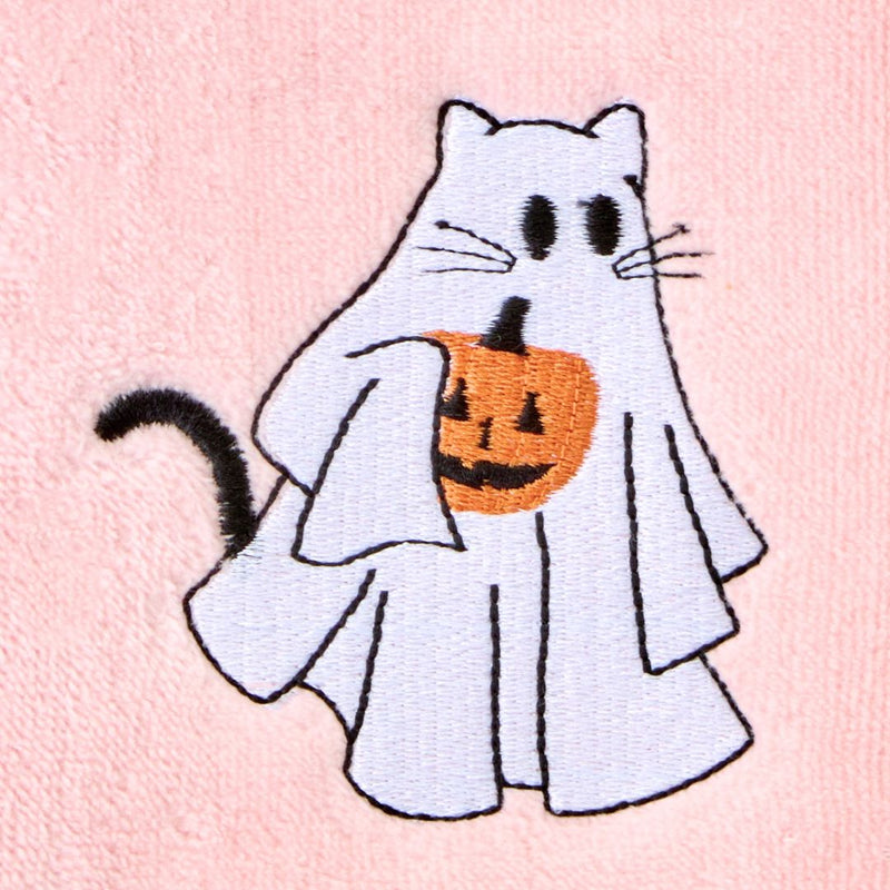 Ghost Cat Towel 2-Piece Hand Towel Set, Pink