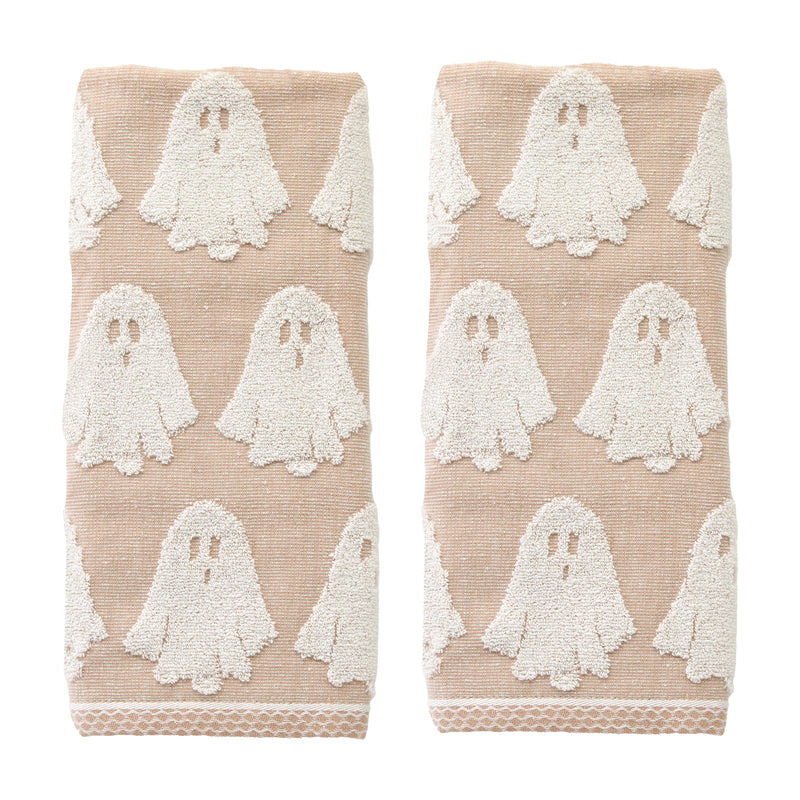 Ghost Jacquard 2-Piece Hand Towel Set, Tan