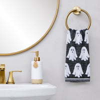 Ghost Jacquard 2-Piece Hand Towel Set, Black