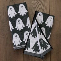 Ghost Jacquard 2-Piece Hand Towel Set, Black