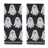 Ghost Jacquard 2-Piece Hand Towel Set, Black