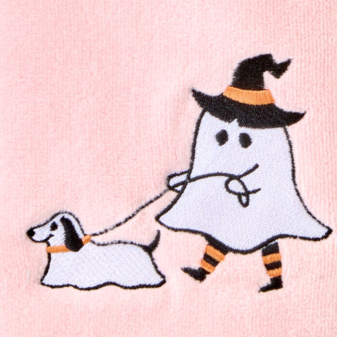 Ghost Walking Dog 2-Piece Hand Towel Set, Pink