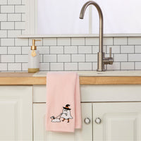 Ghost Walking Dog 2-Piece Hand Towel Set, Pink