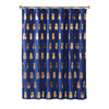 Gilded Pineapple Fabric Shower Curtain, Navy