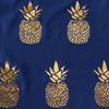 Gilded Pineapple Fabric Shower Curtain, Navy