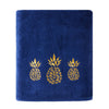 Gilded Pineapple Bath Towel, Navy