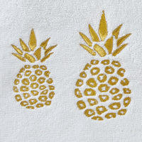 Gilded Pineapple Bath Towel, White