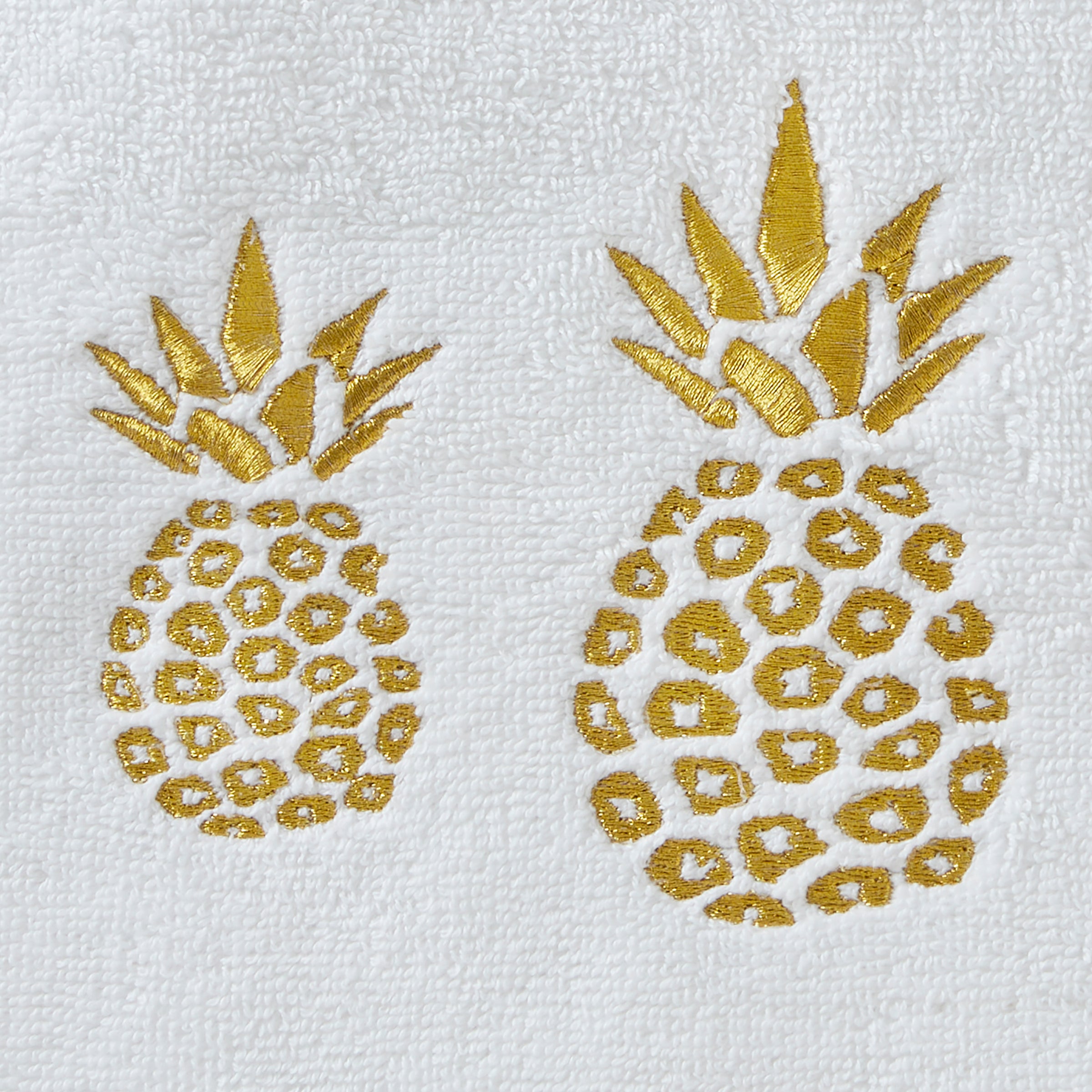 Gilded Pineapple Bath Towel, White