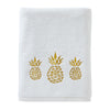 Gilded Pineapple Bath Towel, White