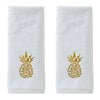 Gilded Pineapple 2-Piece Hand Towel Set, White