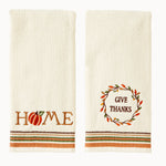 Give Thanks/Home 2-Piece Hand Towel Set, Natural