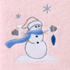 Glam Snowman 2-Piece Hand Towel Set, Pink