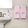 Glam Snowman 2-Piece Hand Towel Set, Pink